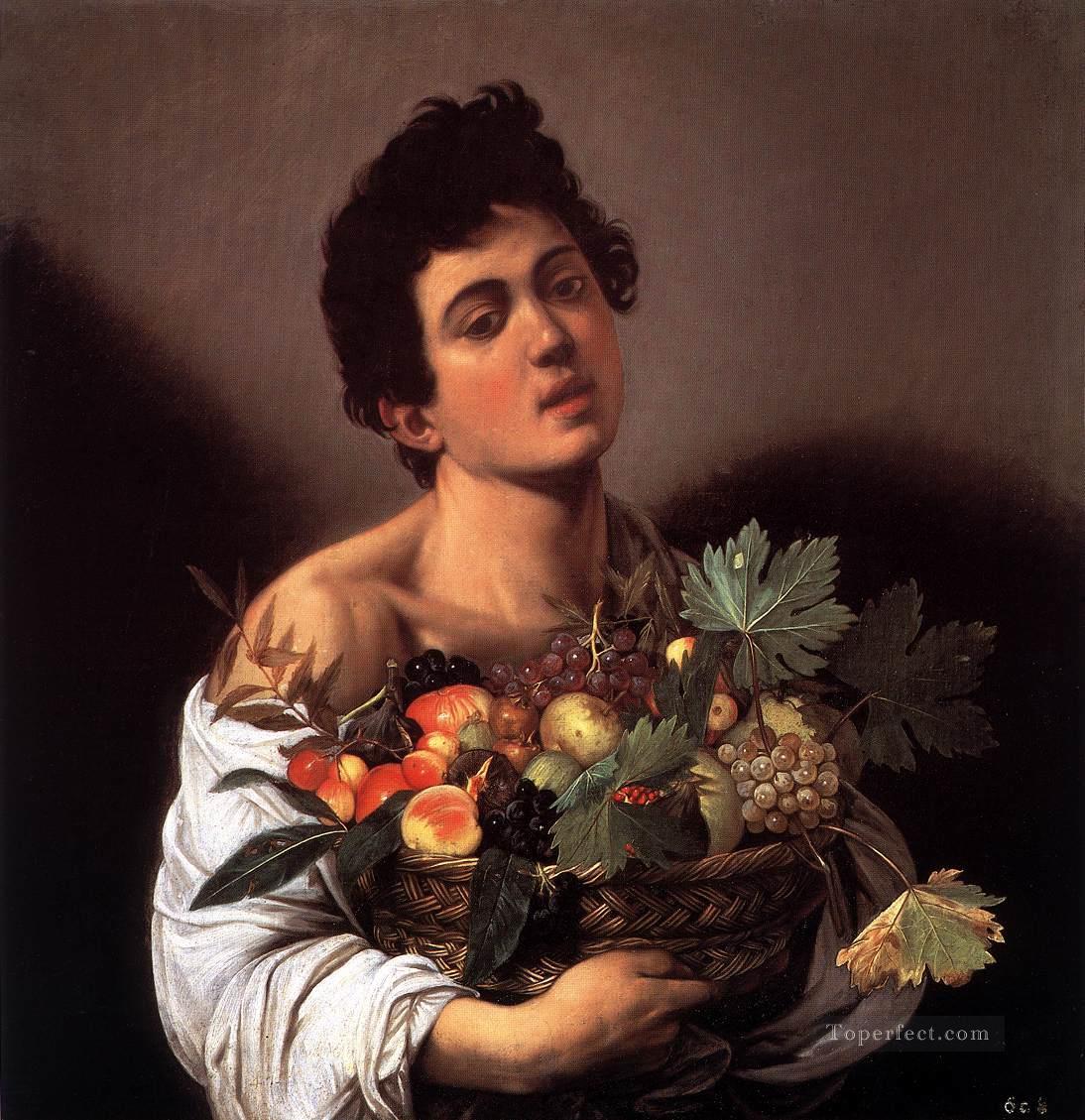 Niño con una cesta de frutas Caravaggio Pintura al óleo